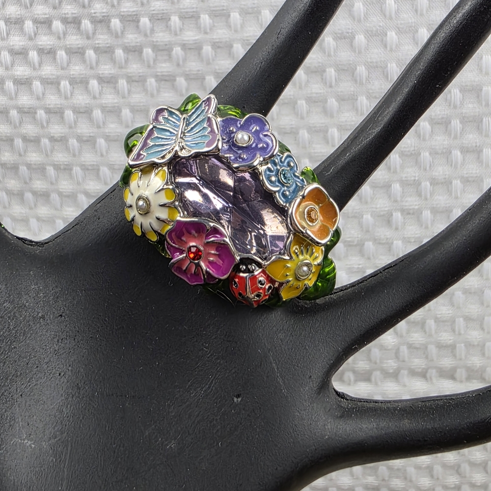 Avon Double Finger Flower/ Insect Ring